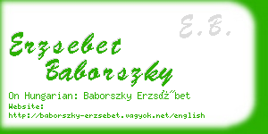 erzsebet baborszky business card